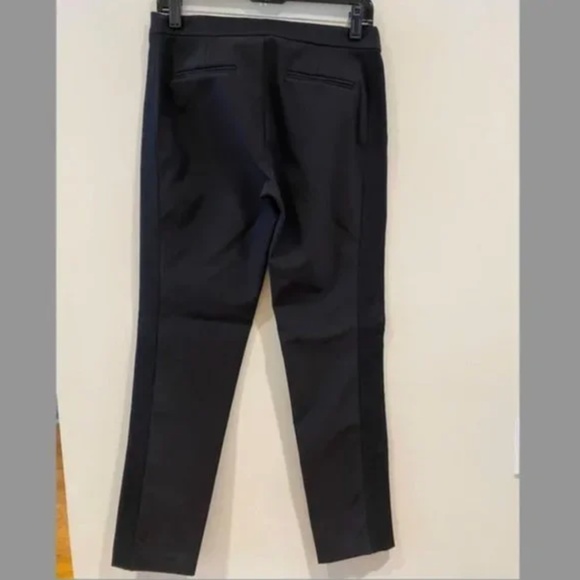 Black Zipper Rebecca Taylor Tuxedo Velvet Stripe Pants [Size 6] - Picture 2 of 3